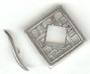 SS5013 1 18mm Sterling Silver Fancy Square Toggle
